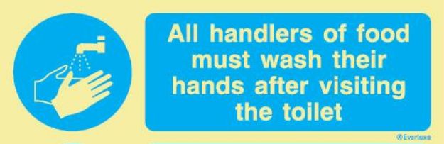 Mandatory, Galley, symbol with compl text, white v